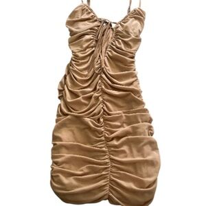 Forever 21 Tan Ruched Dress